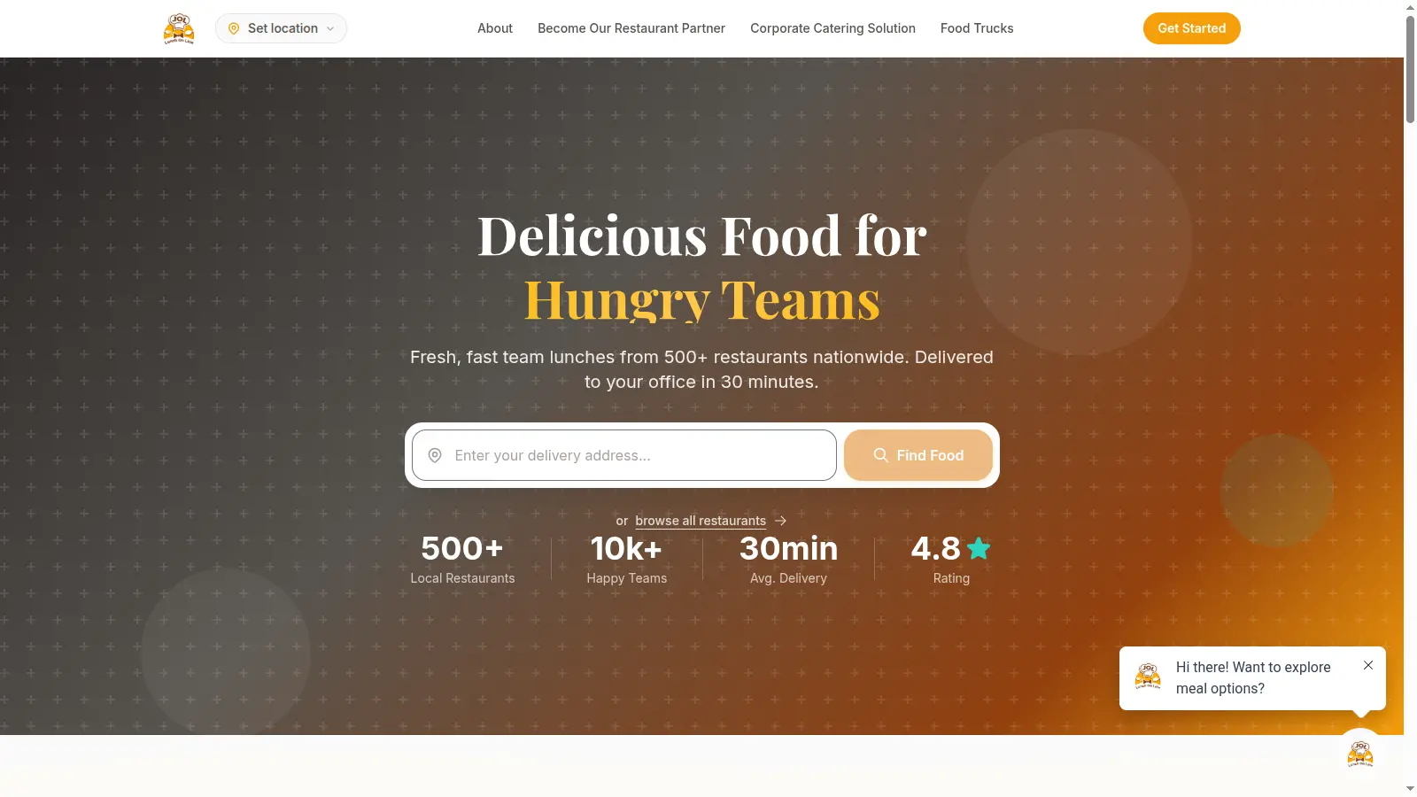 LunchOnline interface screenshot